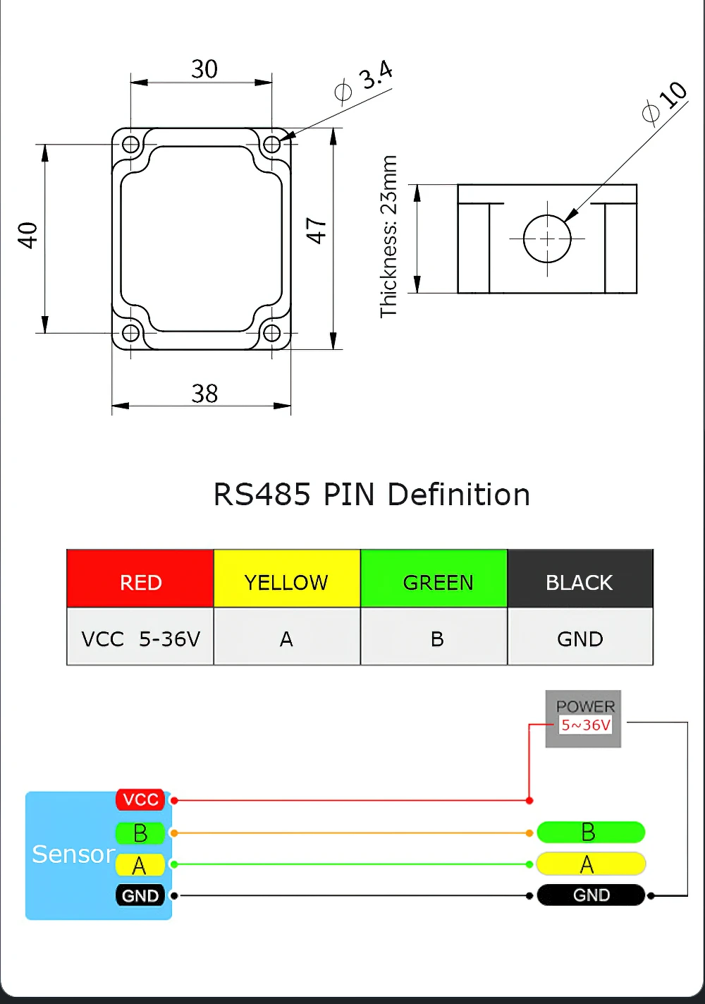 WitMotion SINAT Dual-axis AHRS Inclinometer High Precision Angle Tilt Switch, Digital Output, IP68 Waterproof,Anti-vibration