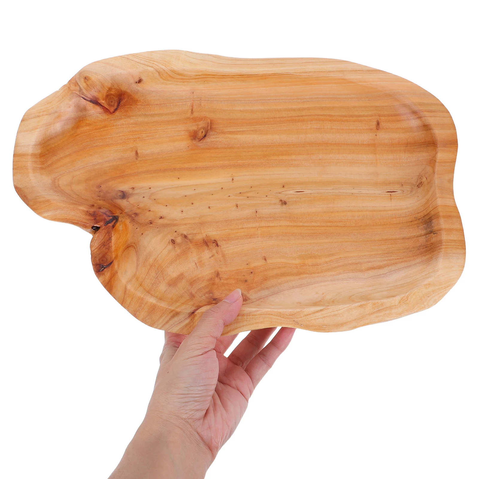 

Decorative Tray Wooden Snack Plate Home Kitchen Outdoor Serving Appetizer Display Natural Wood Fruit Platter Small Tray Coffee