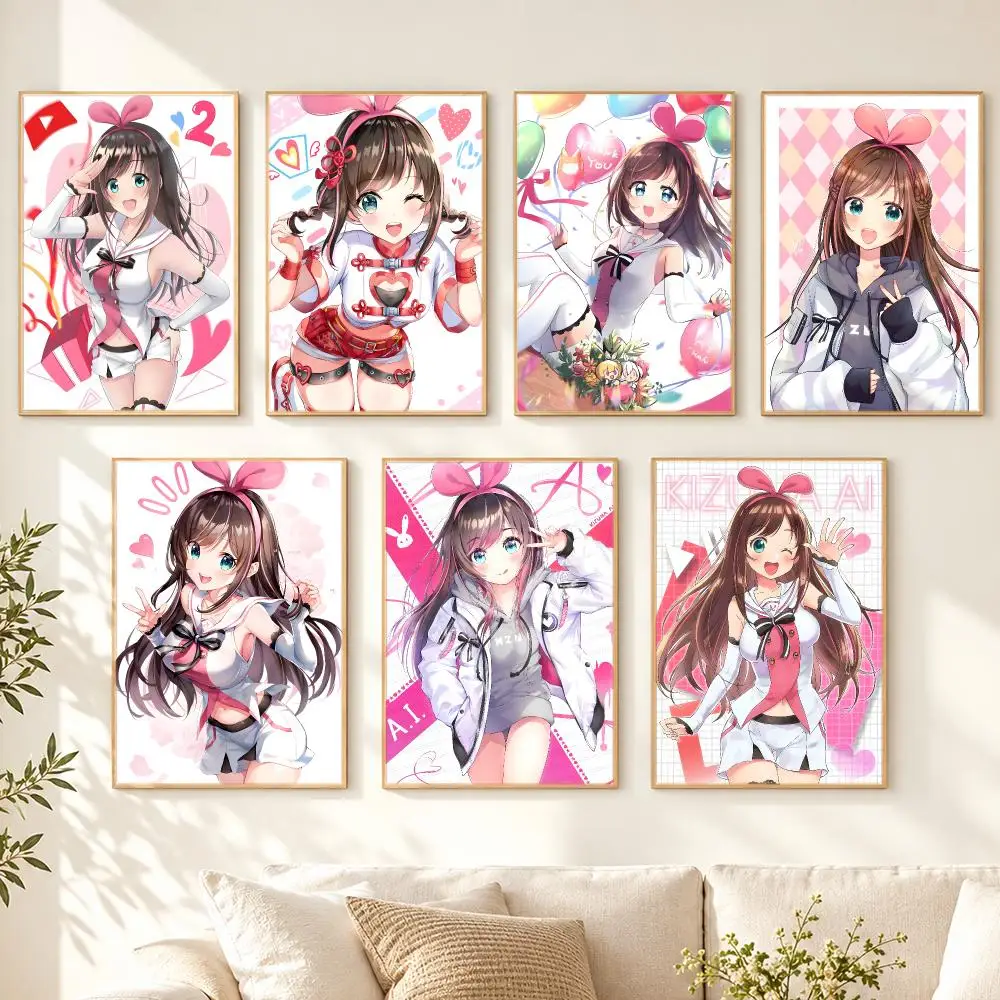 music Kizuna AI Poster Poster HD Printing Cozy Nordic Style for Home Decor for Living Room Bedroom Cafe Gift
