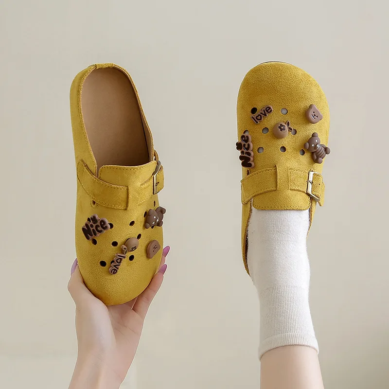 

Women Suede Clogs Slippers Soft Insole Sandals with Arch Support Shoes Outdoor Beach Suede Clogs Slippers Women New Sandals