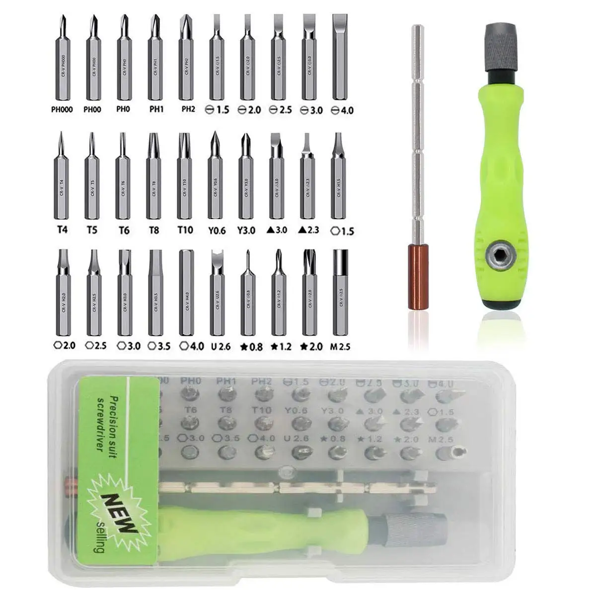 32 in 1 Multifunctional Screwdriver Set with 30 PCS Torx Phillips Magnetic Screw Driver Bits Hand Repair Tool for Phone Watch PC