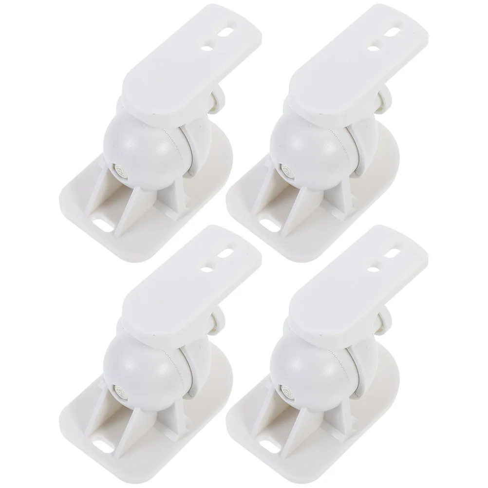 

4pcs Wall Mount Speaker Brackets White Universal Surround Stands Durable Rotating Design Compact Size Save Space Speaker
