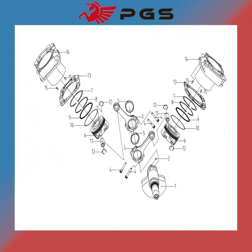 Original crankshaft With Front and Rear Cylinder For ODES Liangzi 1000cc 21050401201 21050401201 21040408902 21050400101