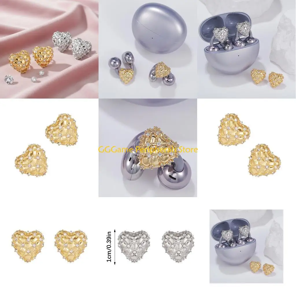 U55B Clip per cuffie in metallo da 2 pezzi con accento cristallo Installazione rapida per lo sport