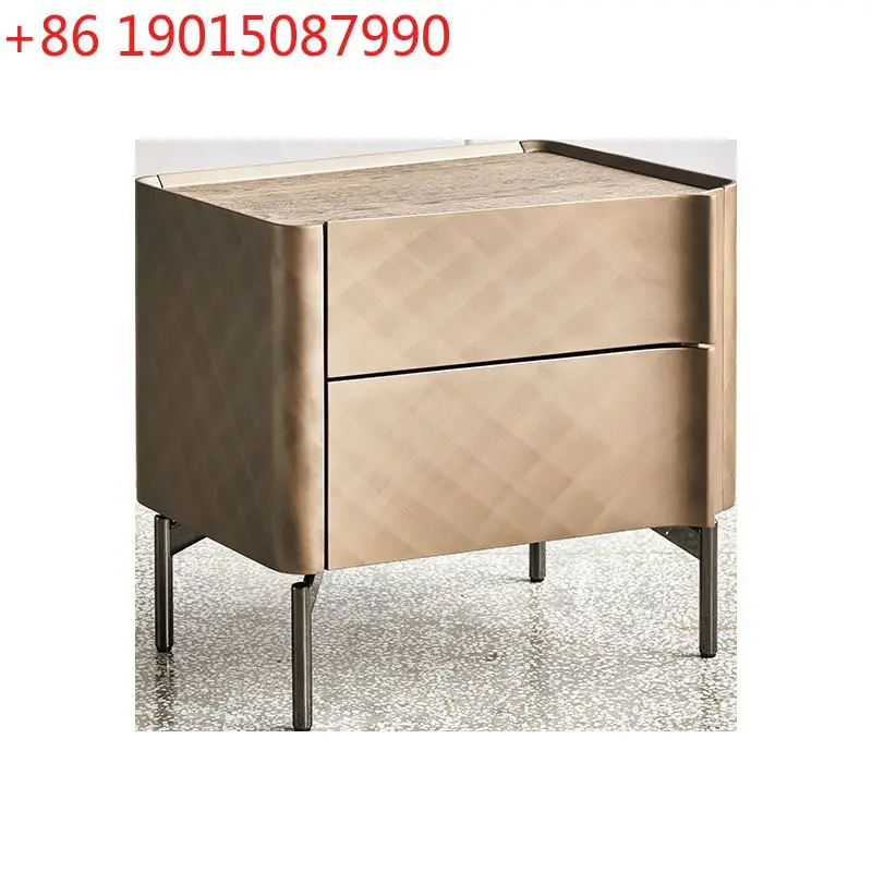 Italian minimalist bedroom bedside table chicken wing wood surface high-grade brushed paint bedside table