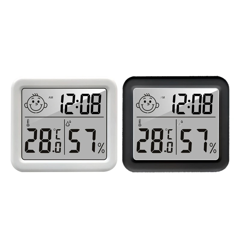 Digital Thermo-Hygrometer Indoor Room Thermometer Hygrometer LCD Screen Desktop Thermometer with Temperature & Humidity