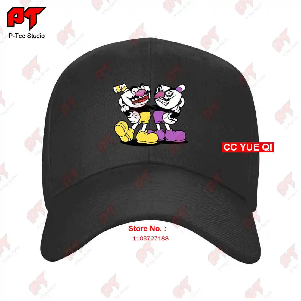 Cuphead Wario Waluigi Funny Brineybeard Game Czapki z daszkiem Truck Cap 43QY