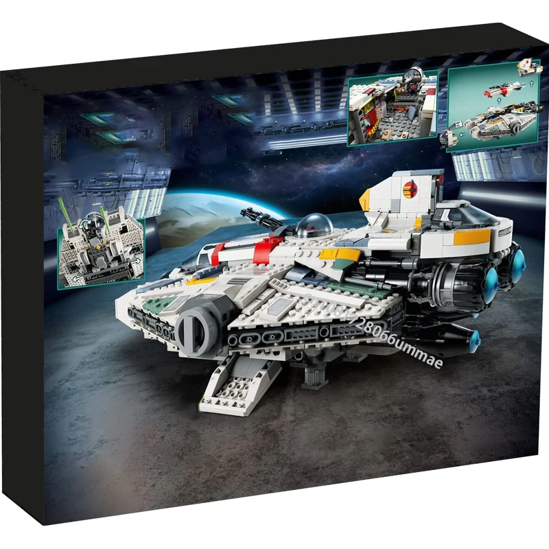 Famous Movie 1394Pcs Phantom II Spaceship Building Blocks DIY Assemble Star Fighter 75357 Model Brick Children Toy Birthday Gift