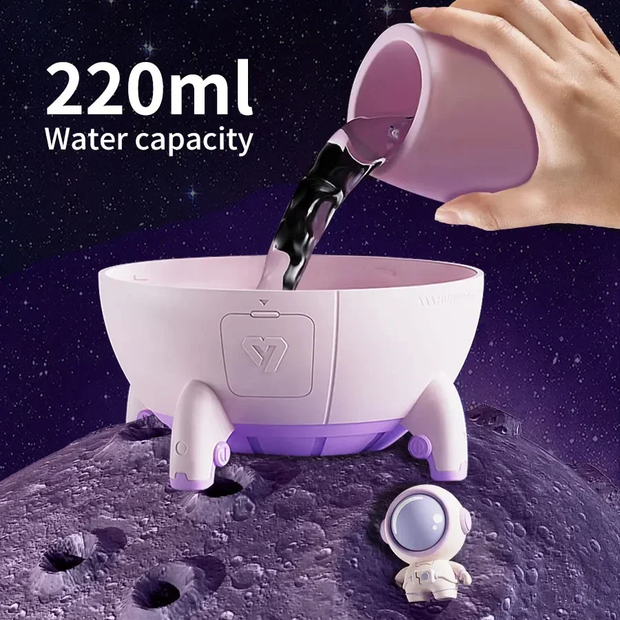 Humidificador de aire de cápsula espacial de 220mL, enchufe USB, máquina de niebla, difusor de aceite esencial de agua para aromaterapia, luz de ambiente de 7 colores