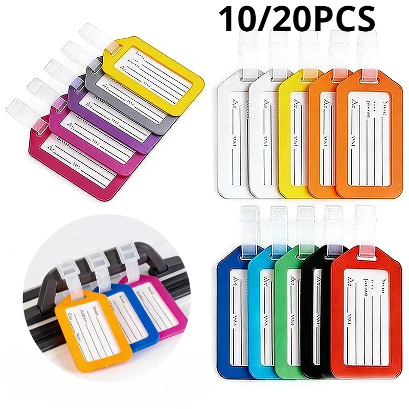 10/20PCS Luggage Tag Boarding Shipping Travel Accessory Women Men Anti-loss Suitcase Tag Address Name Clarity Portable Label