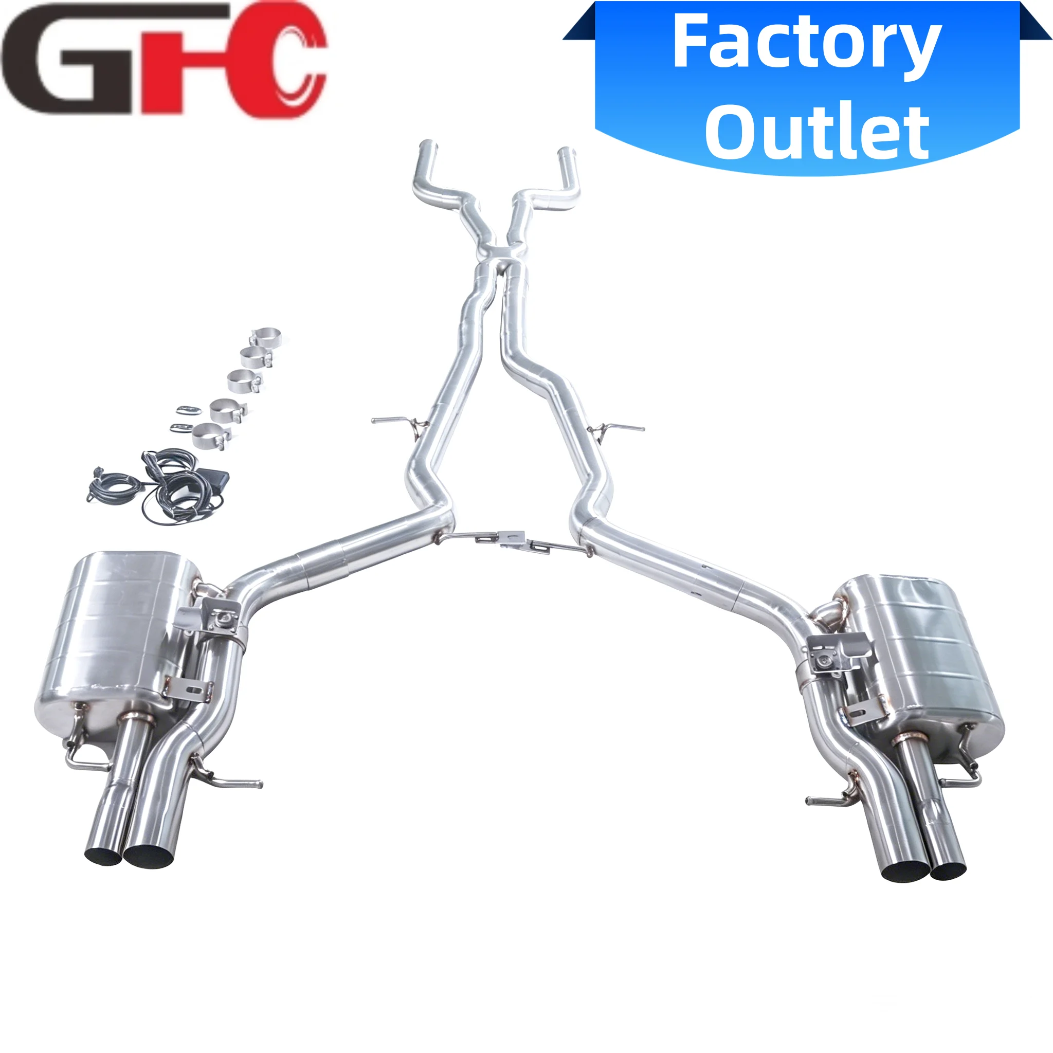 Exhaust Pipe for 2018-2024 Mercedes-Benz AMG GT63 C192 4.0T Mid-to-rear Exhaust System With Muffler And Control Valve