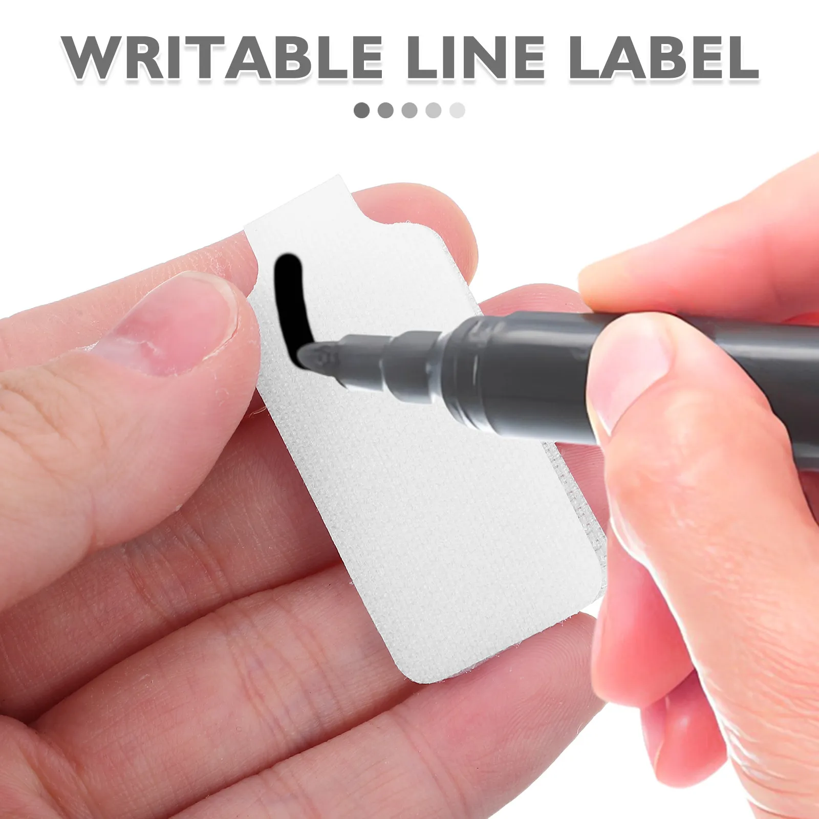 50Pcs Reusable Cable Labels Writable Nylon Cord Tags Self-Adhesive for Wire Identification Marking Labels Cable Management Home