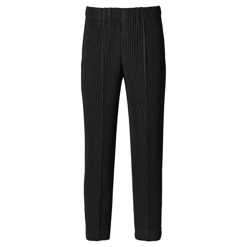 ISSEYS Textured Comfortable Loose-Fitting Wrinkle-Resistant Casual Pants Straight Mid-Cut Men's MIYAKES