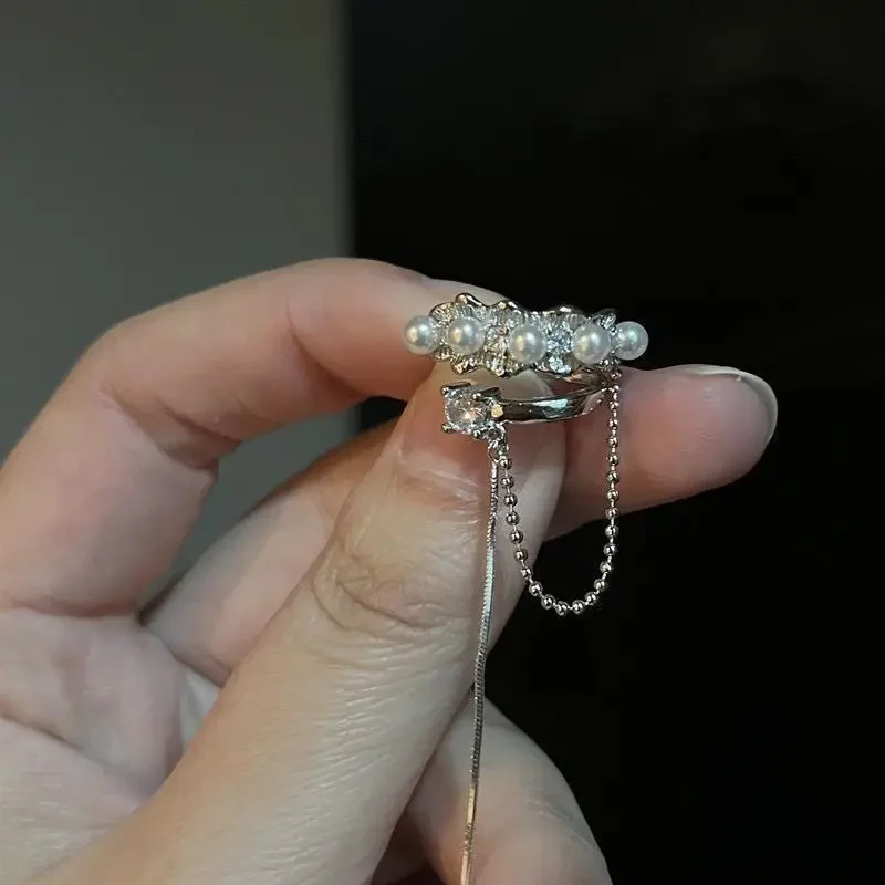 XINYI Y2K Fairy Butterfly Tassel Ear Clips Angel Ear Bone Clip Earring Elf Female Hole Cuff Hanging Earring Fashion Jewelry