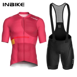 INBIKE Summer Cycling Jersey Short Sleeve Men Breathable MTB Biking Men‘s Bike Riding T-Shirt Racing Quick-Dry Bicycle Clothing