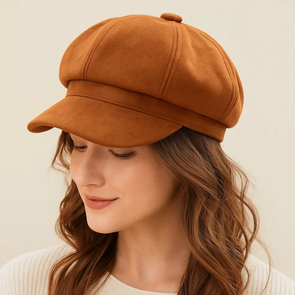 

Retro Korean Style Berets Hat Solid Color Keep Warm Newsboy Cap Y2k British Painter Cap Autumn/Winter