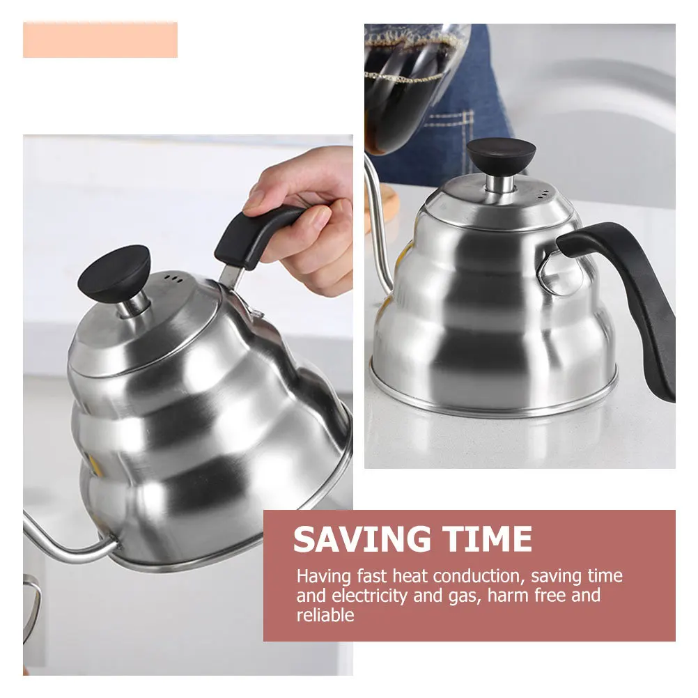 

Hand Pot Stainless Steel Kettle Long Spout Metal Tea Kettle With Sealing Lid For Coffee Brewing Compatible