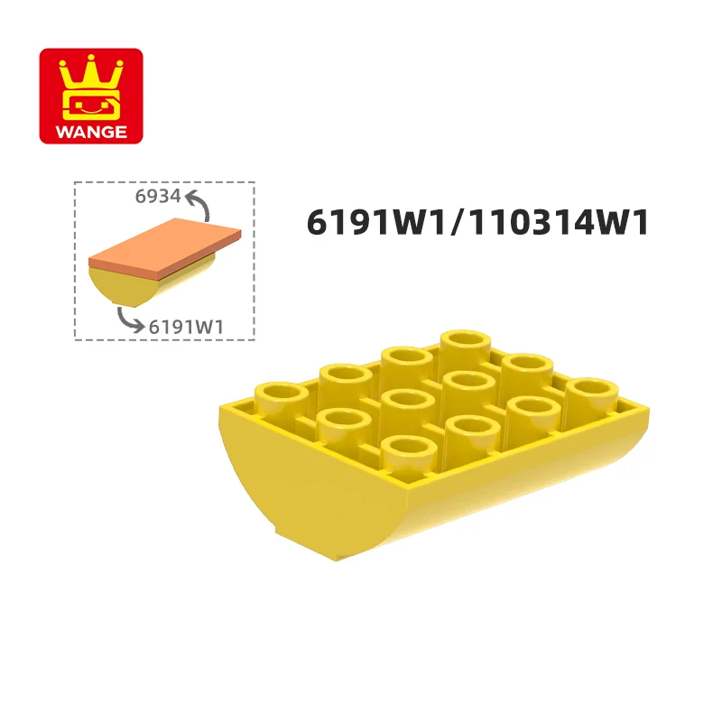 

WANGE 6191w1 10314w1 100g/33PCS 2x6 Curved Semicircle Back 12 holes Building Block Moc Color Compatible with Brick DIY Kits