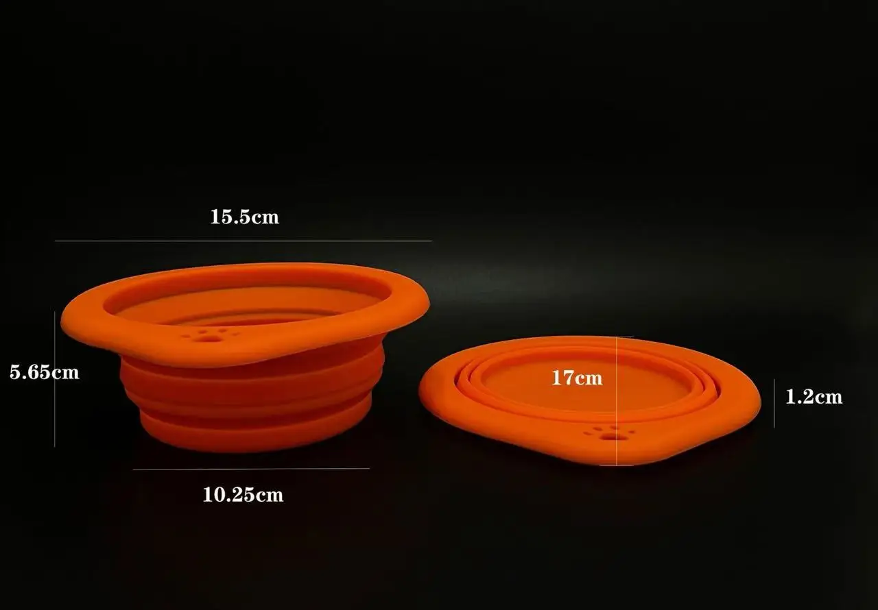 Self-Carry Portable Collapsible Dog Water & Food Bowl – Lightweight Outdoor Pet Bowl for Hiking, Running & Travel
