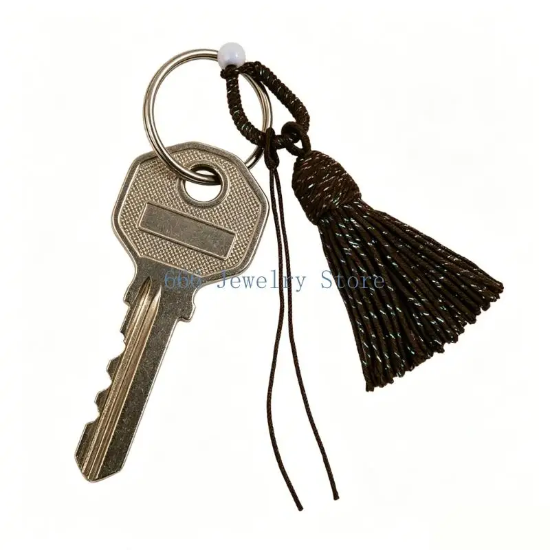 F2TD Trendy Bohemian Style Key Chain Vibrant Purse Decoration With Long Flowy Tassels And Multipurpose Functional Design