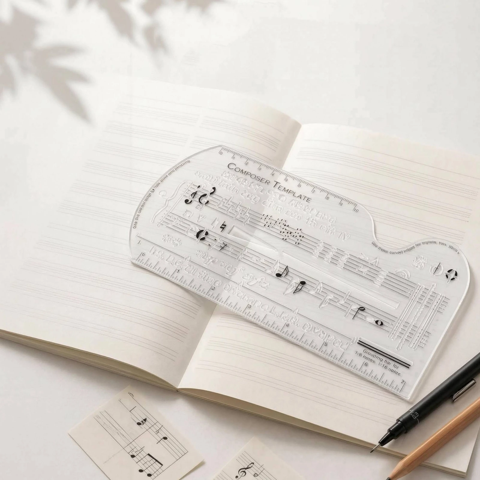 Music Notation Template Ruler Note Values Music Scoring Guide Ruler Musical Symbol Stencil Transparent Measuring Measurements