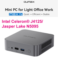 OUMAX Intel Celeron Processor J4125/Jasper Lake N5095 Mini PC Windows 11 DDR4 8GB 128GB Wifi5 BT5.0 Mini Office PC Gamer