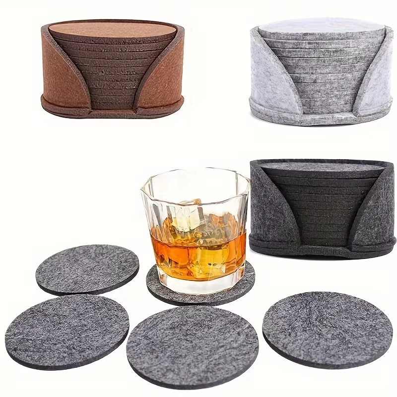 Felt absorbent and heat-insulating coaster set, coffee coaster, wine glass coaster, drain mat, non-slip mat, kettle mat