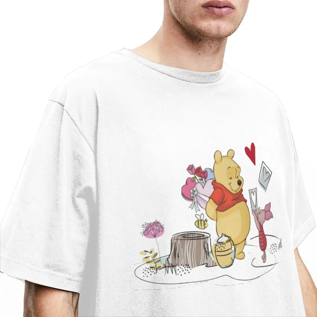 Men Women Winnie The Pooh & Piglet T Shirt Accessories Vintage Cotton Cartoon T Shirts Tee Clothes Big Size