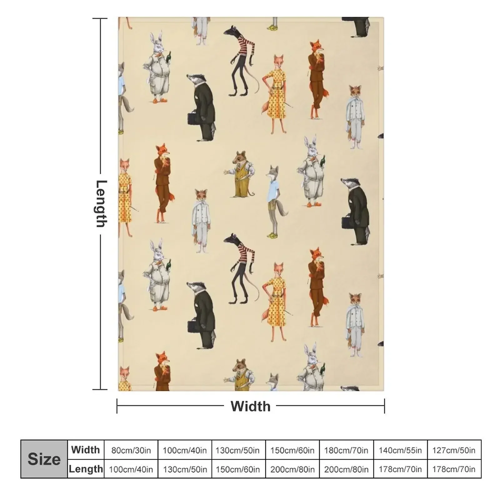 Fantastic Mr. fox and Mrs. Fox Family Sticker pack Throw Blanket couch cozy soft plush fuzzy picnic outdoor blanket