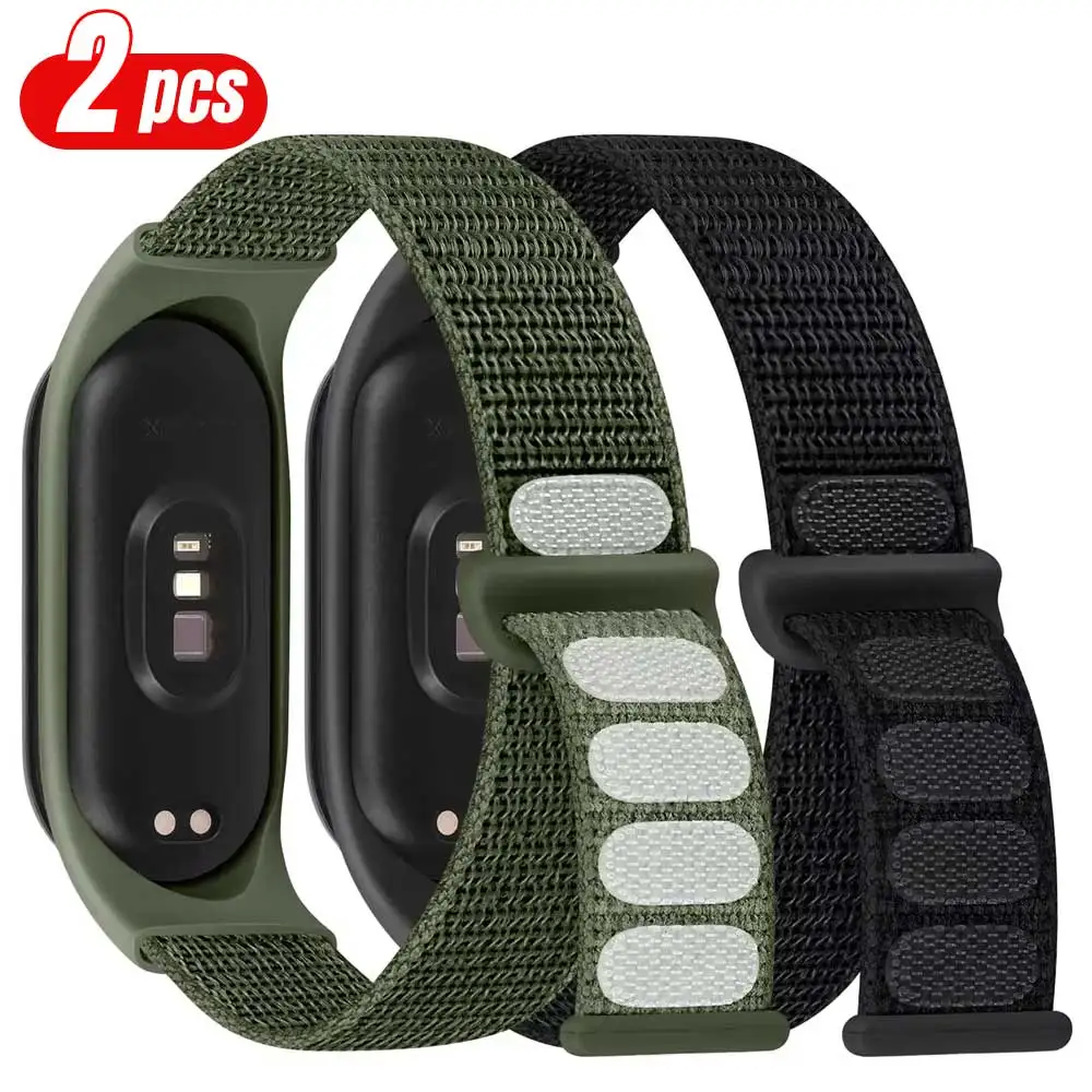 2PCS Nylon Armband Für Xiaomi Mi Band 7-7nfc smartwatch Armband Sport Miband 7 8 Ersatz schleife smart band 7 6 5 4 3 Riemen