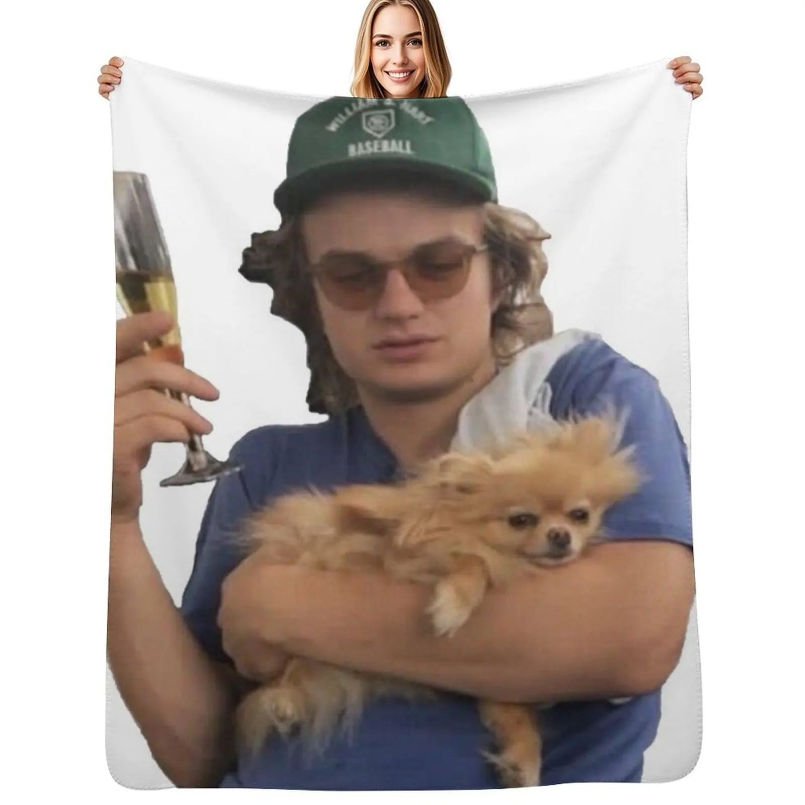 

Joe Keery Throw Blanket Plush Decorative Sofas Soft Plaid Plaid on the sofa Blankets