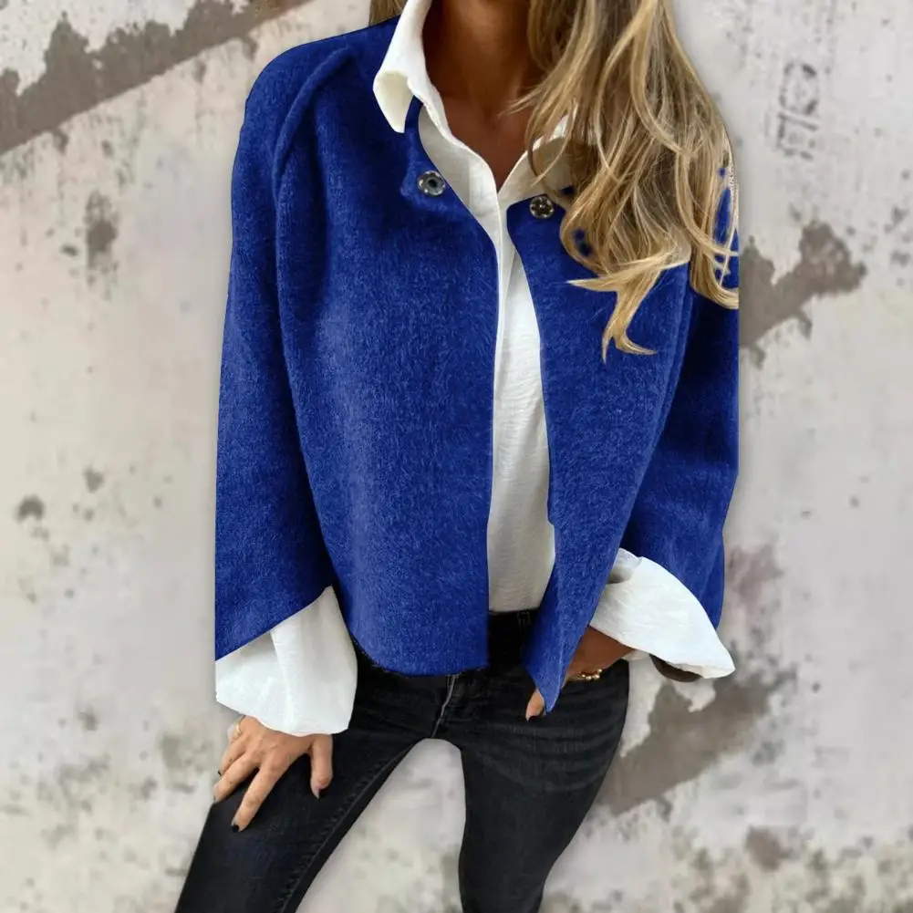 Short Coat Cardigan Jacket Cozy Winter Women's Fleece Cardigan with Windproof Technology Coat for Heat Retention