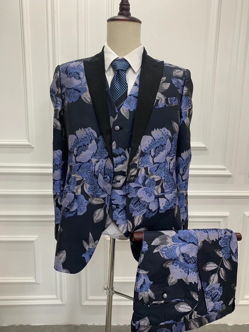 Half Canves  2022 New Collection Customer Made  Fashion  Men's Floral Suits