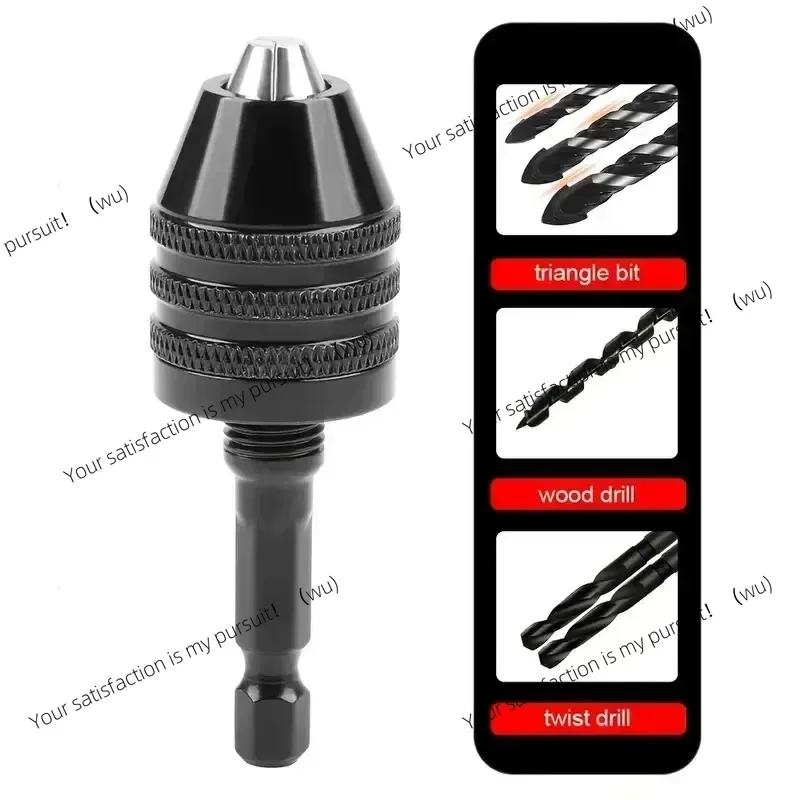 Quick Change Chuck Adapter 1/4 Hexagonal Shank 0.3-3 Keyless Drill Bit Holder Drill/Impact Driver Self-tightening Tool