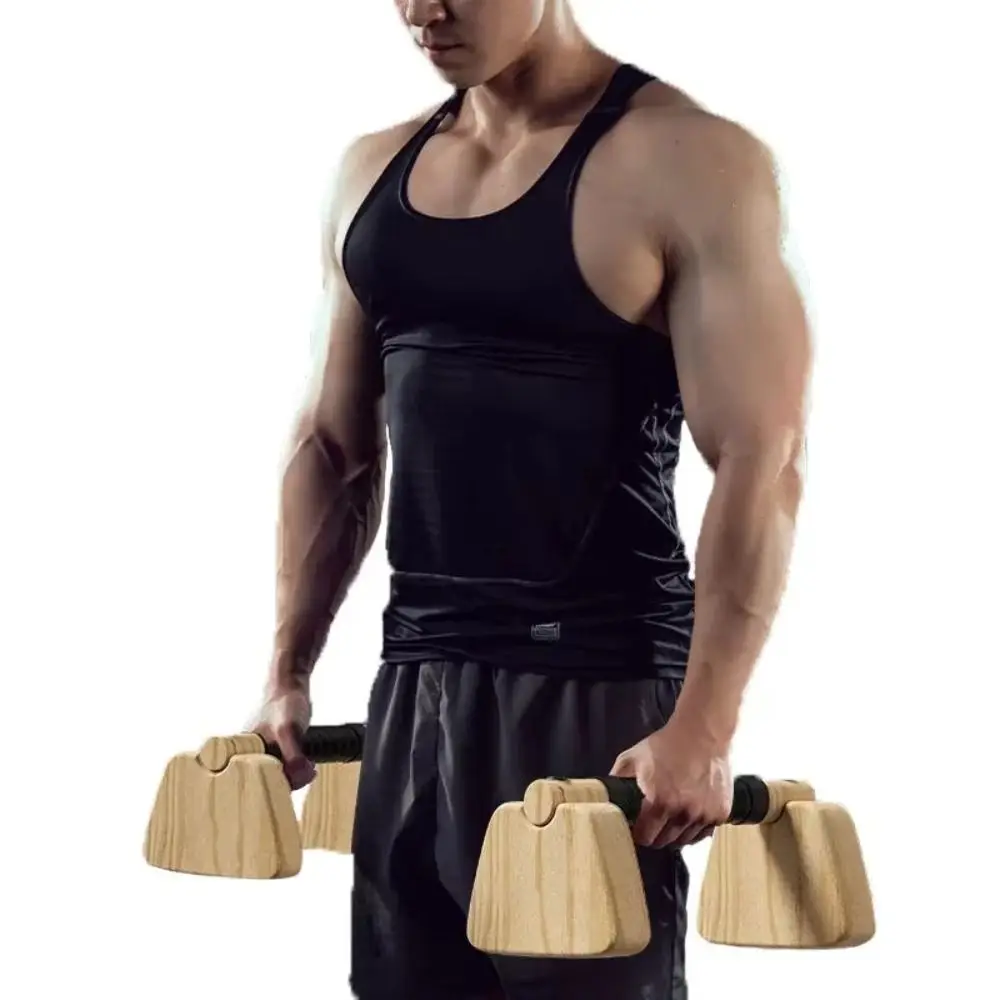 

1 Pair Street Fitness Push Up Bar Solid Wood Non-slip Push-up Rack Triceps Pectoralis Major Home Exercise Equipment Home