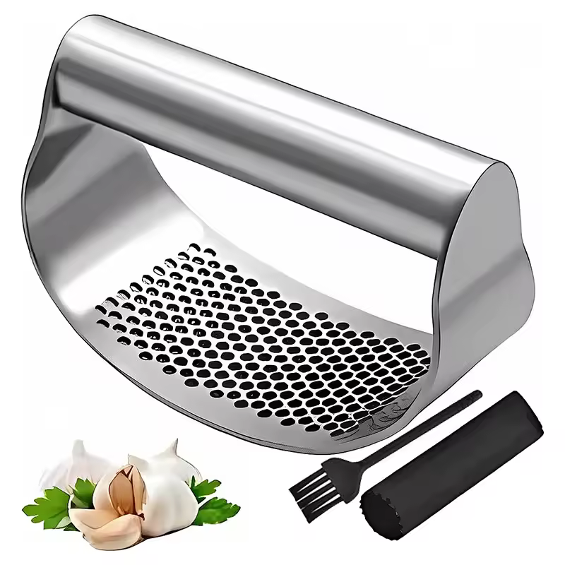 Stainless Steel Garlic Press & Mincer Set