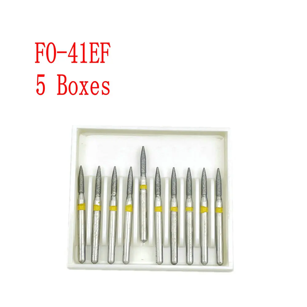 50 Stücke/5 Boxen Dental Diamant Bohrer Dental High Speed Handstück Diamant Bohrer Dental Diamant Bohrer 1,6mm Schaft FO Serie