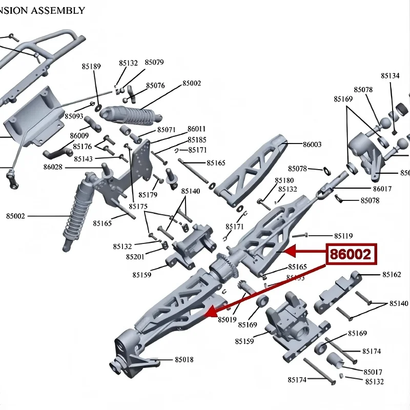VRX Racing 1/8 RC piezas de coche 86002 brazos de suspensión inferiores delanteros para VRX 1/8 escala 4WD RC coche RH801/811