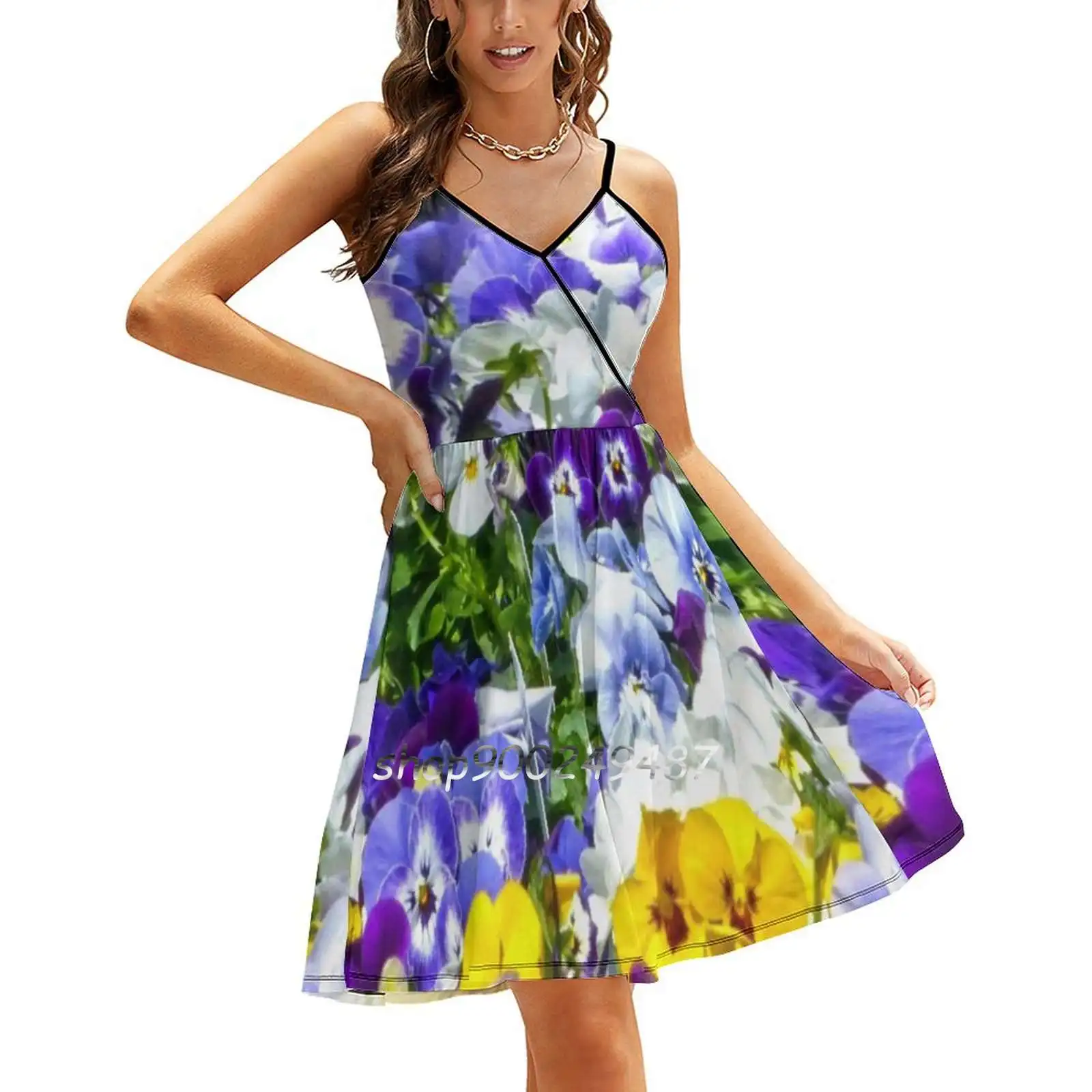 Pansies Pansies Pansies New Summer Cut Sexy Dresses Ladies Club Wear Party Sundresses Pansy Pansies Green House Pansies