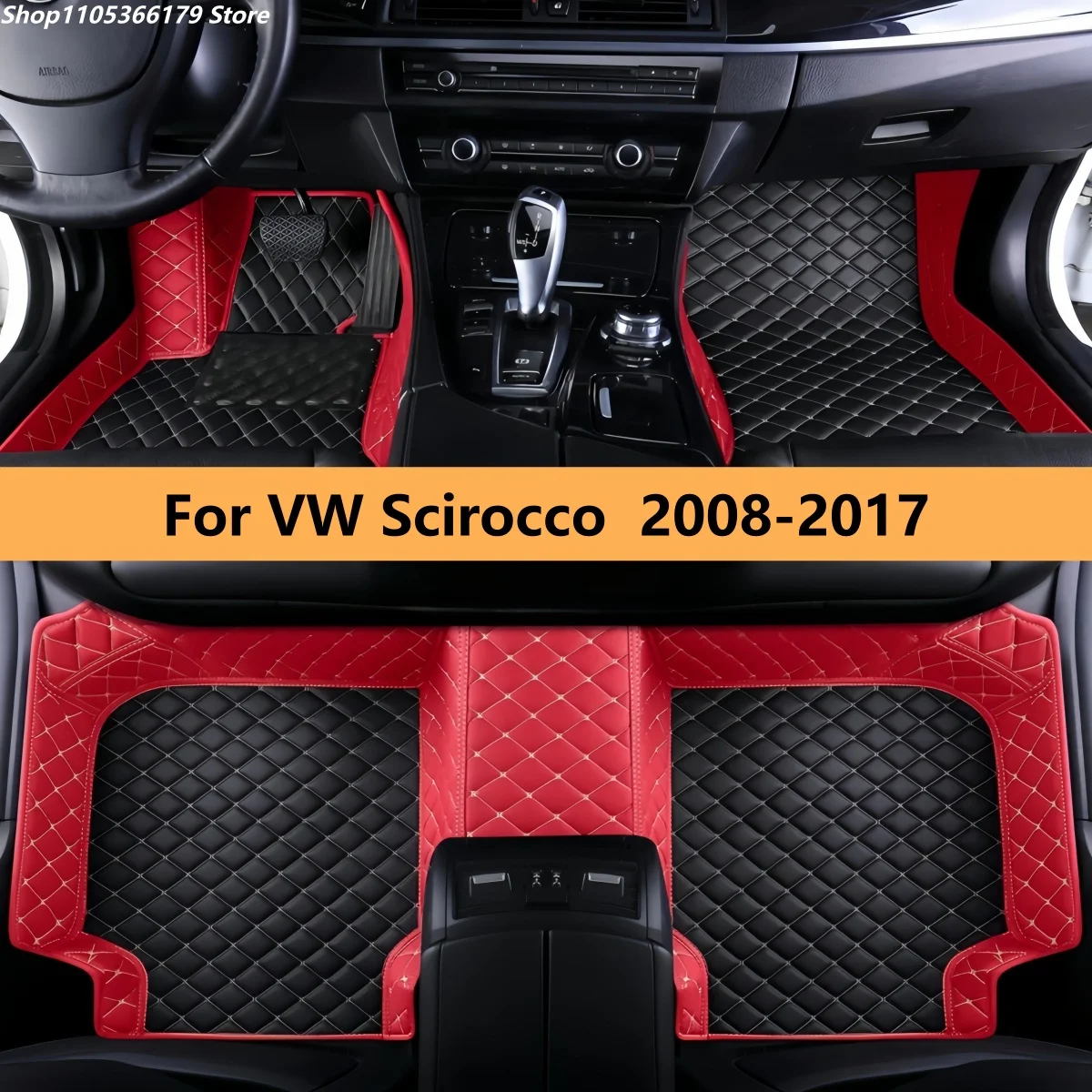 

Accessories car floor leather mats fits For VW Scirocco 2008-2017 Rugs Carpets Full Set Auto Interior Part Accessories