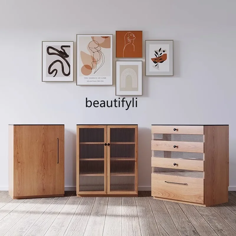 S Podłoga z litego drewna Kombinacja Kredens Szafka do przechowywania Komoda z szufladami Ściana Mały wyświetlacz do mieszkania Wielofunkcyjny