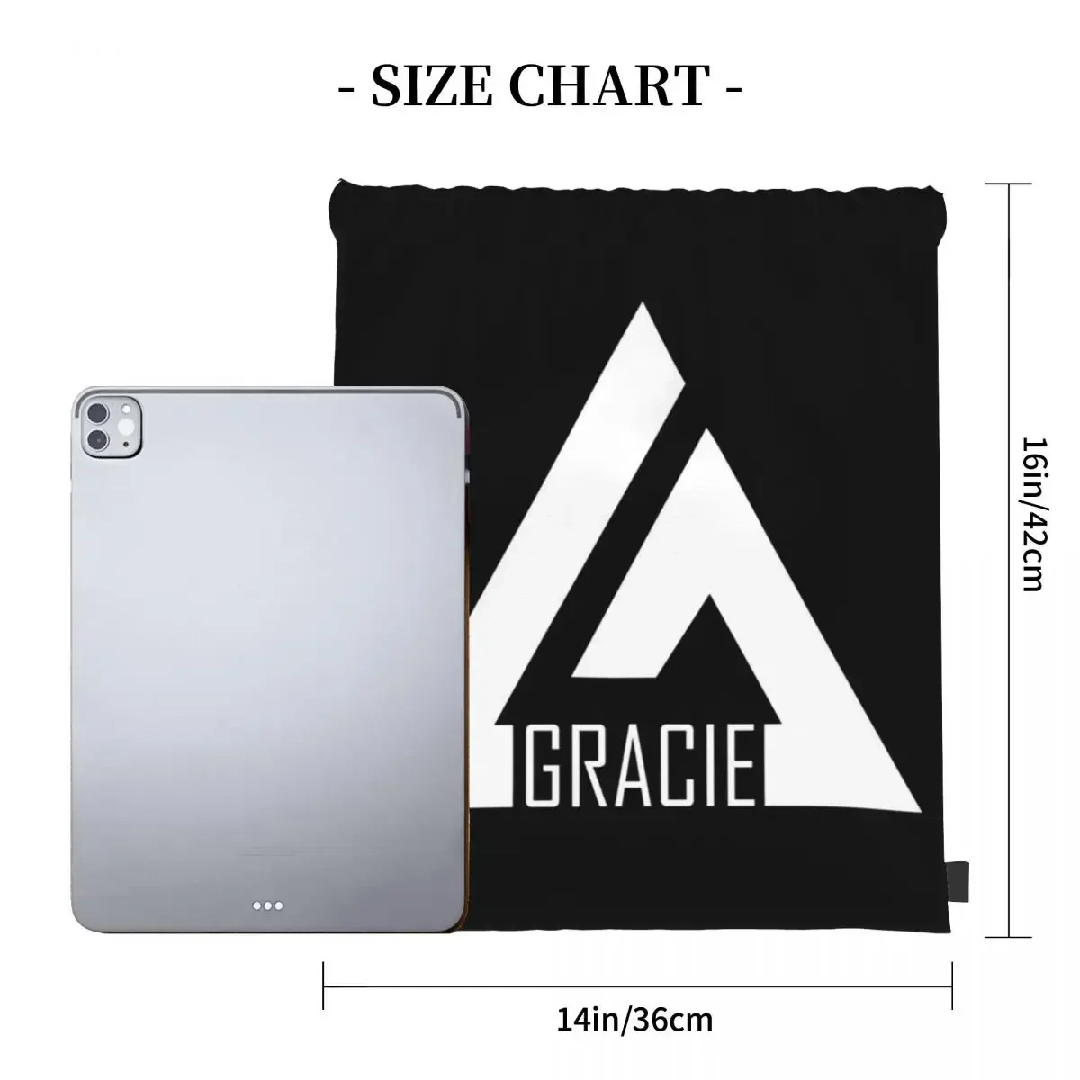 BJJ - Gracie Backpacks Multi-function Portable Drawstring Bags Drawstring Bundle Pocket Sports Bag BookBag For Travel Students