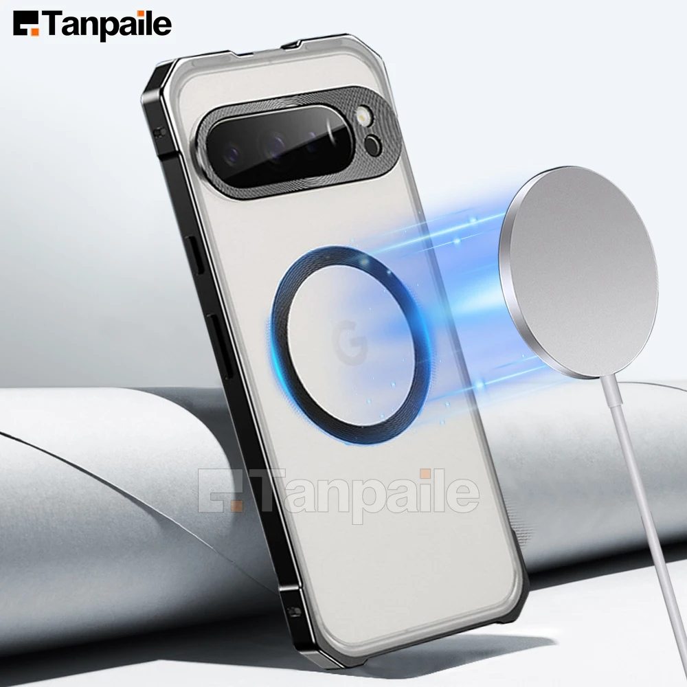 

Чехол Magsafe для Google Pixel 9 Pro XL, металлический чехол для Google Pixel 10 Pro XL 8 9A, матовая задняя часть Funda
