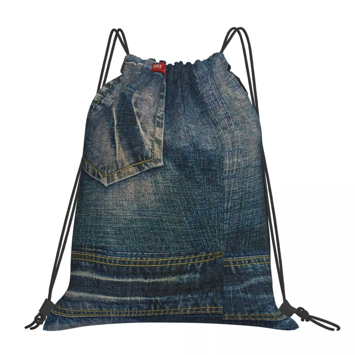 

Джинсовые рюкзаки с наполнителем I Love Bluejeans, сумки на шнурке, Сумка с карманами на шнурке, сумка для мелочей для мужчин и женщин, студентов