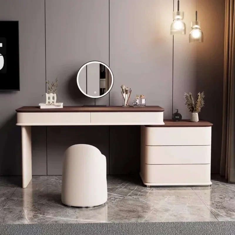 Luxury Wooden Vanity Dresser Modern Nordic Storage Mirrors Dressing Table Bedroom Cabinet Coiffeuse De Chambre Bedroom Furniture