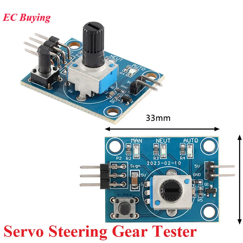 Servo Controller Steering Gear Tester Module Debugging Tester Board 5V with Rotating Potentiometer Switch Three Control Modes
