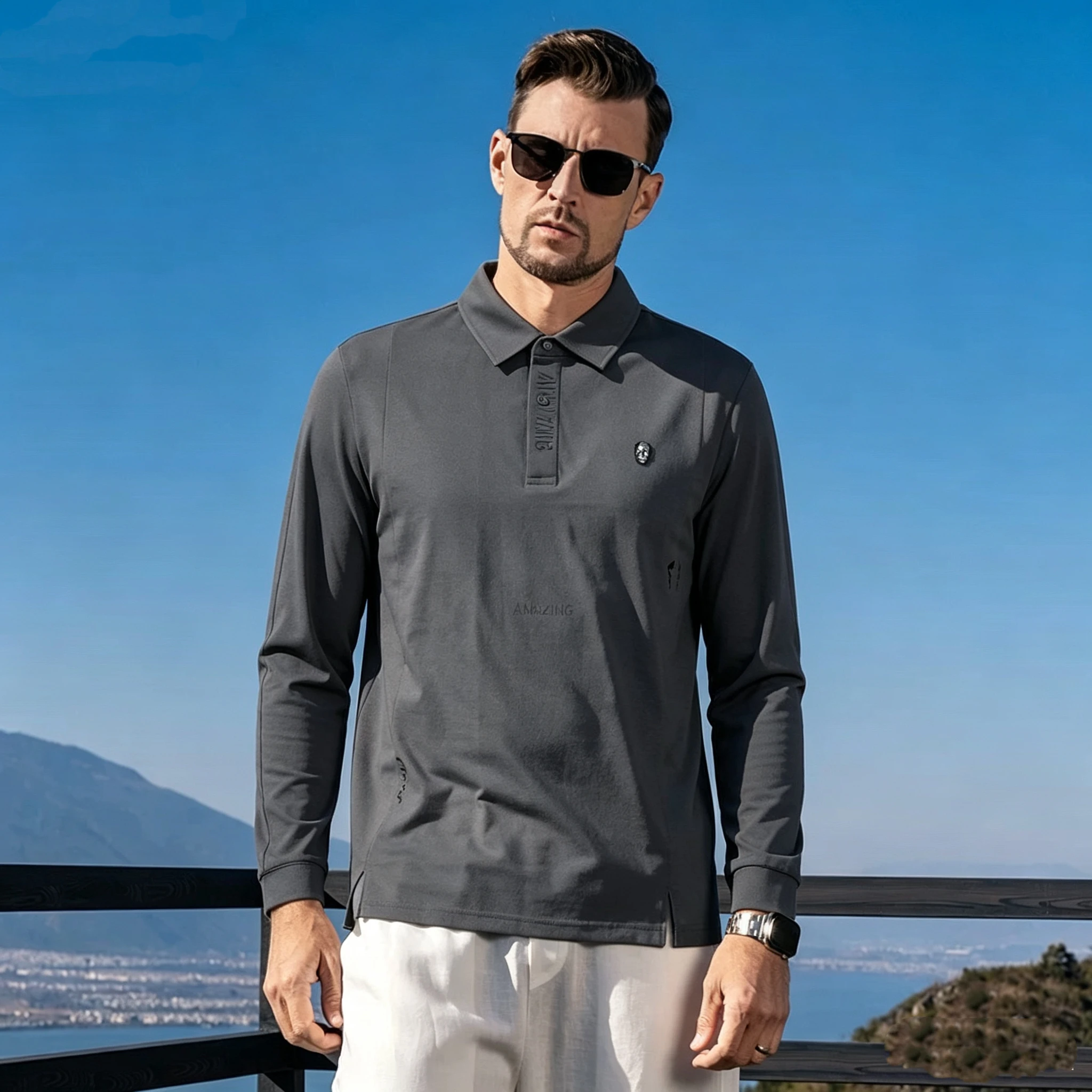2026 New Golf Top Men's Long S - đánh giá và giá Shirt Camp Collar