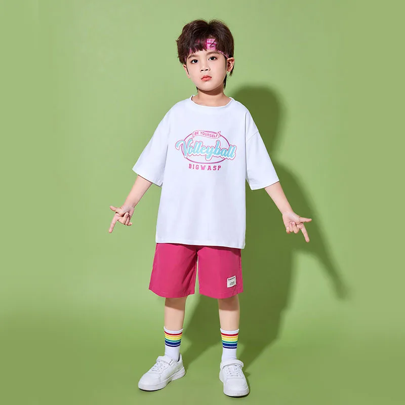 Children's cheerleading group choir dance performance, elementary school sports meeting loose t-shirt performance clothing, summ