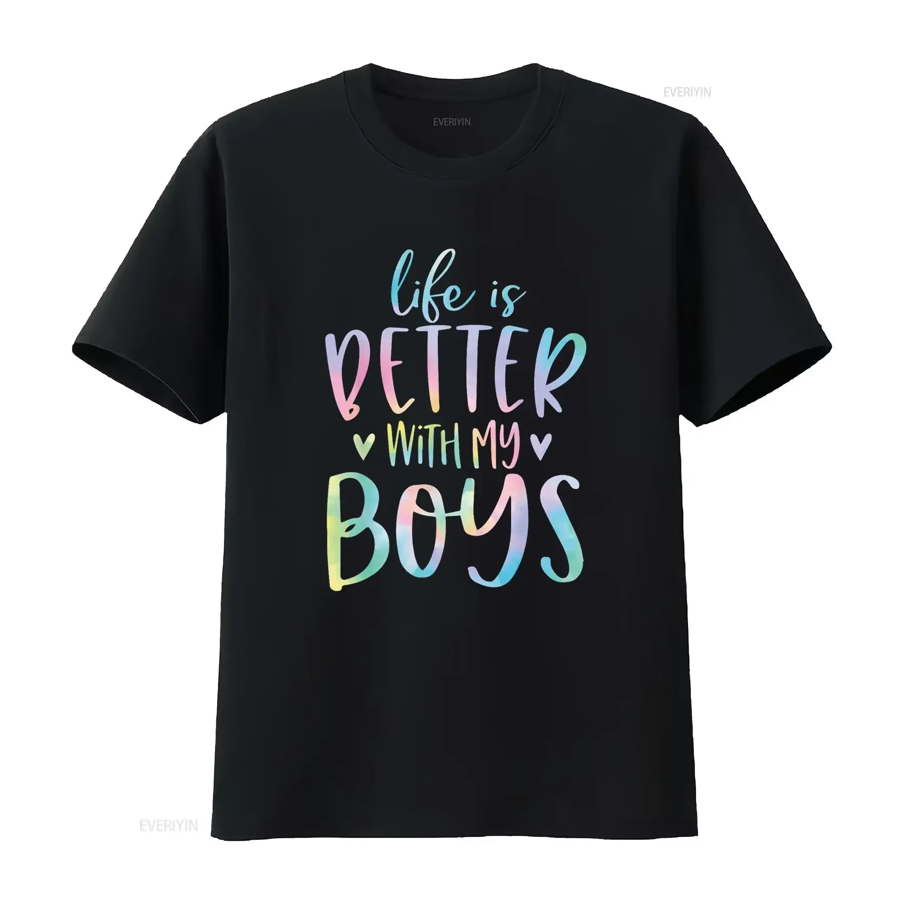 Life is Better with My Boys Mom Of s Tie Dye T Shirt vintage Washed Unisex Stretched Soft designer clothes Breathable Versatile