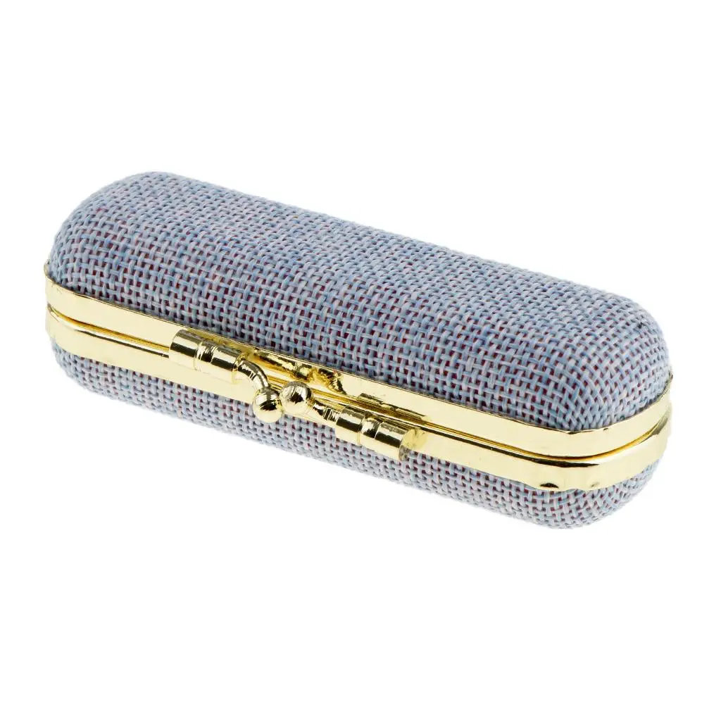 Soft Linen Cover Lipstick Case Holder With Mirror,Solid Random Color Makeup